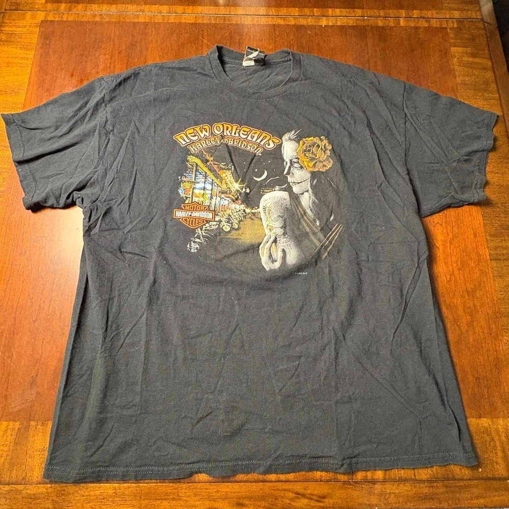 Harley-Davidson New Orleans Louisiana Sugar Skull Graphic T-Shirt 2XL 24x29
